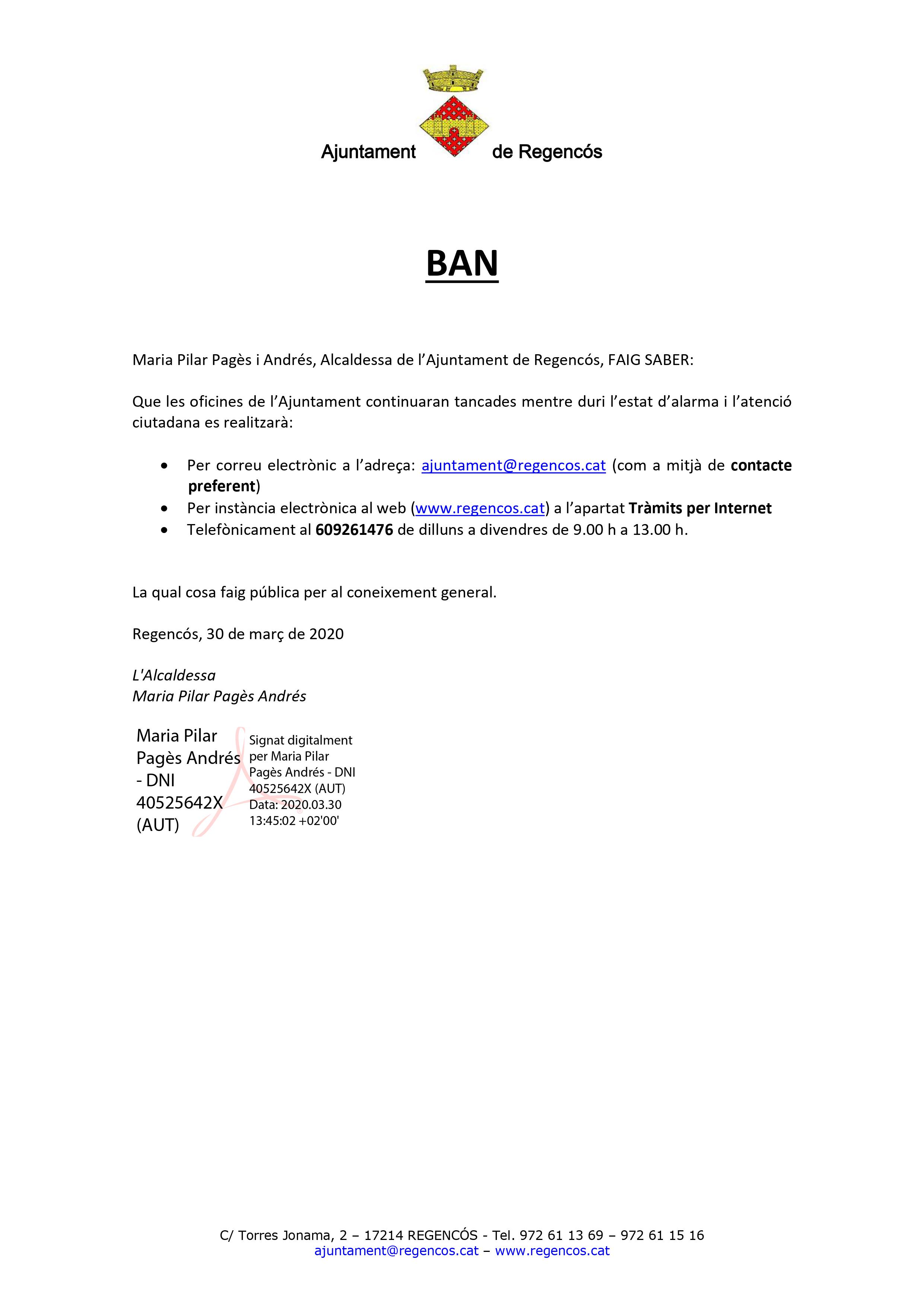 BAN 2n serveis municipals per virus